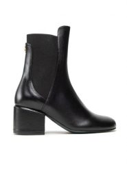 Patrizia Pepe Botki 8Y0018/L011-K103 Czarny. Czarne botki damskie Patrizia Pepe, bez wzorów, ze skóry, bez obcasa, na słupku, bez zapięcia. Za 1,639.00 zł.