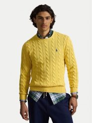 Polo Ralph Lauren Sweter 710775885549 Żółty Regular Fit. Żółte swetry męskie Polo Ralph Lauren, m, bez wzorów, z bawełny, bez kołnierzyka, bez ramiączek. Za 949.99 zł.