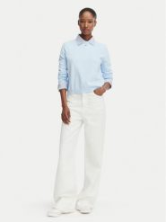 Tommy Jeans Sweter Essential DW0DW20159 Niebieski jasny Regular Fit. Niebieskie swetry nierozpinane damskie Tommy Jeans, xl, bez wzorów, z bawełny, bez kołnierzyka, bez ramiączek. Za 369.99 zł.