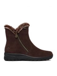 Rieker Botki CEO-L7162-25 Brązowy. Brązowe botki damskie Rieker, bez wzorów, ze skóry, bez obcasa, na płaskiej podeszwie, bez zapięcia. Za 399.99 zł.