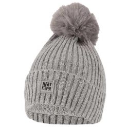 Czapka termiczna + pompon, damska Onesize - 4 sztuki. Czerwone czapki damskie HEAT KEEPER, bez wzorów, z elastanu. Za 207.04 zł.