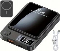 SZYBKI MAŁY BEZPRZEWODOWY POWER BANK MagSafe INDUKCYJNY 5000mAh 22,5W USB-C. Powerbanki Hazaki. Za 67.00 zł.