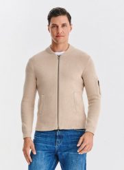 PAKO LORENTE - Rozpinany kardigan w kolorze beżowym. Brązowe swetry męskie Pako Lorente, na jesień, l, bez wzorów, z bawełny, bez kołnierzyka, bez ramiączek. Za 399.99 zł.