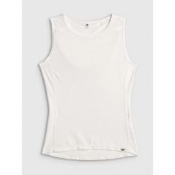Damski tank top 4F FNK F0884. Białe koszule nocne damskie 4F, bez wzorów, ze skóry, bez ramiączek. Za 129.50 zł.