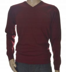 Sweter męski w szpic serek z wełny wełniany niegryzący 2XL XXL bordo 1703. Swetry męskie Selantino, m, bez wzorów, z wełny, bez kołnierzyka, bez ramiączek. Za 151.28 zł.