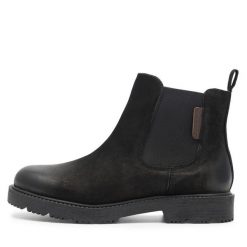 Botki Lasocki. Czarne botki damskie Lasocki, bez wzorów, bez obcasa, na płaskiej podeszwie, bez zapięcia. Za 229.99 zł.