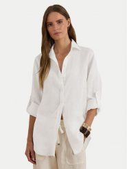 LAUREN RALPH LAUREN Koszula 200782777001 Biały Relaxed Fit. Białe koszule damskie Lauren Ralph Lauren, l, bez wzorów, ze lnu, bez kołnierzyka, bez ramiączek. Za 709.99 zł.
