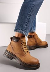 Brązowe Traperki z Lekkim Ociepleniem Malak. Brązowe trapery damskie Born2be, bez zapięcia. Za 94.99 zł.