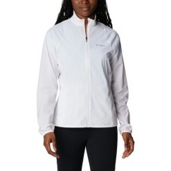Kurtka do biegania damska Columbia Endless Trail Wind Shell. Białe kurtki sportowe damskie Columbia, l, bez wzorów, bez ramiączek, bez kaptura, do biegania. Za 459.00 zł.