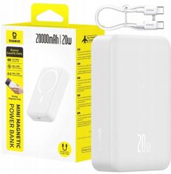 Powerbank Baseus Powerbank magnetyczny Baseus EnerFill FM41 20000mAh 20W z kablem USB-C do USB-C 30cm - biały. Białe powerbanki Baseus. Za 116.10 zł.