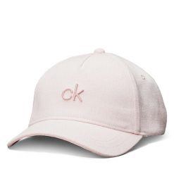 Czapka z daszkiem Calvin Klein. Czerwone czapki damskie Calvin Klein, bez wzorów. Za 129.99 zł.