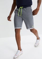 Bermudy dresowe regular fit. Niebieskie spodnie sportowe męskie bonprix, m, bez wzorów, z dresówki. Za 84.99 zł.