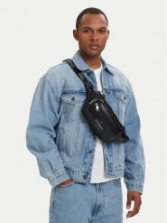 Calvin Klein Nerka Bold Logo Webbing LV04D3419G Czarny. Czarne saszetki i nerki męskie Calvin Klein, bez wzorów, ze skóry. Za 369.99 zł.