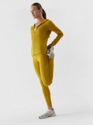 4F Legginsy do biegania szybkoschnące damskie L. Żółte legginsy damskie 4F, bez wzorów. Za 249.99 zł.