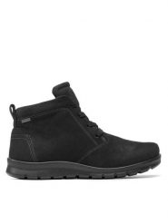 ECCO Botki Babett Boot GORE-TEX 215583 02001 Czarny. Czarne botki damskie ecco, bez wzorów, z gore-texu, bez obcasa, na płaskiej podeszwie, bez zapięcia. Za 499.99 zł.