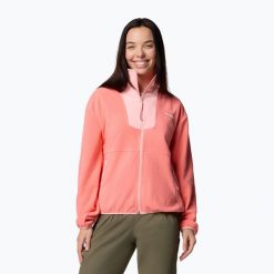 Bluza damska Columbia Sequoia Grove Full Zip. Brązowe bluzy damskie Columbia, bez wzorów, sportowe, bez ramiączek, bez kaptura. Za 219.99 zł.