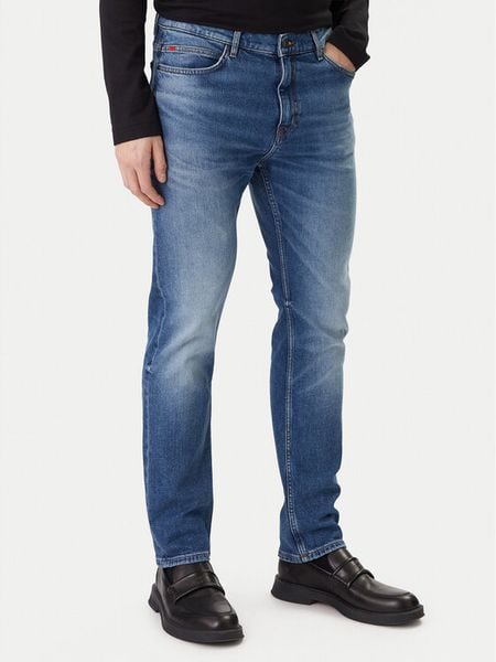 HUGO Jeansy 50555181 Niebieski Regular Fit. Niebieskie jeansy męskie Hugo, z bawełny. Za 370.99 zł.