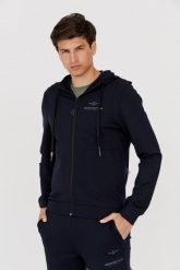 AERONAUTICA MILITARE Granatowa bluza męska. Niebieskie bluzy męskie Aeronautica Militare, m, bez wzorów, z kapturem. W wyprzedaży za 599.99 zł.