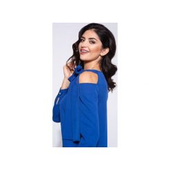 Wizytowa sukienka pudełkowa z kokardą. Czarne sukienki damskie Bien fashion, s, bez wzorów, eleganckie, bez kołnierzyka, bez ramiączek, midi, trapezowe. Za 169.00 zł.