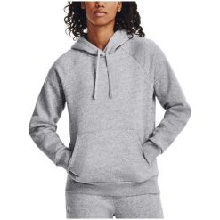 Bluza damska Under Armour Rival Fleece Hoodie. Szare bluzy damskie Under Armour, l, bez wzorów, sportowe, bez ramiączek, bez kaptura. Za 181.27 zł.