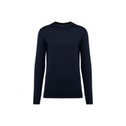 Sweter z okrągłym dekoltem z Suprimy Kariban Premium. Niebieskie swetry męskie KARIBAN, m, bez wzorów, z bawełny, bez kołnierzyka, bez ramiączek. Za 229.50 zł.
