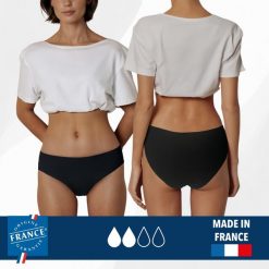 Majtki Menstruacyjne – średni chłonność. Czarne majtki damskie PLIM UNDERWEAR. Za 114.99 zł.
