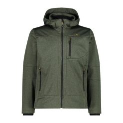 Kurtka z zamkiem błyskawicznym z kapturem CMP. Czarne kurtki sportowe męskie CMP, bez wzorów, z softshellu, z kapturem, trekkingowe. Za 411.15 zł.