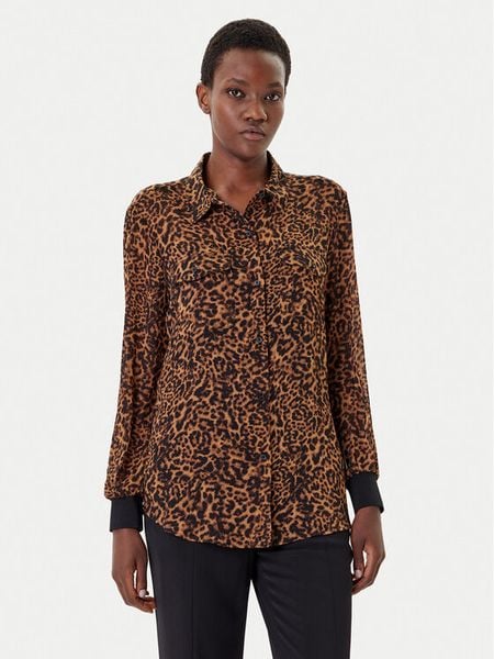 DKNY Koszula P43A8FXZ Brązowy Regular Fit. Brązowe koszule damskie DKNY, l, bez wzorów, z syntetyku, bez kołnierzyka, bez ramiączek. Za 219.99 zł.