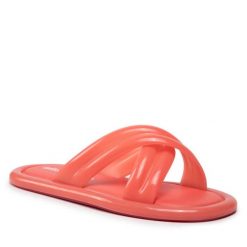 Klapki Melissa. Czerwone klapki damskie Melissa, bez wzorów, bez obcasa, bez zapięcia. Za 369.99 zł.