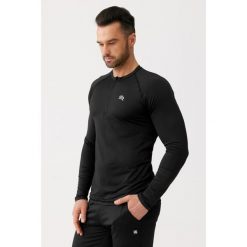 Koszulka do biegania męska Rough Radical Player szybkoschnąca z długim rękawem. Czarne koszulki sportowe męskie ROUGH RADICAL, m, bez wzorów, bez ramiączek, do biegania. Za 97.44 zł.