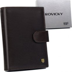 Rovicky Skórzany Portfel Męski Na Karty Z Systemem Rfid Protect. Portfele męskie ROVICKY, bez wzorów. Za 150.40 zł.