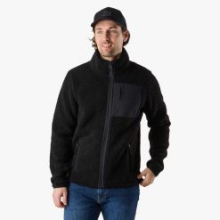 Bluza polarowa rozpinana Turystyka Męska Swedemount Lofoten Pile Jacket. Czarne bluzy sportowe męskie SWEDEMOUNT, na zimę, m, bez wzorów, z polaru, bez kaptura, narciarskie. Za 399.99 zł.