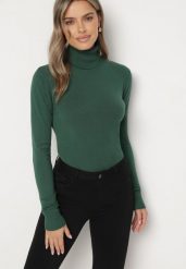 Zielony Golf Sweter z Wiskozą i Kaszmirem Zailaya. Zielone swetry nierozpinane damskie Born2be, bez wzorów, z jeansu, bez kołnierzyka, bez ramiączek. Za 64.99 zł.
