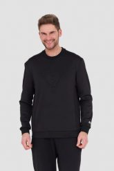 GUESS Czarna bluza. Czarne bluzy męskie Guess, l, z aplikacjami, bez ramiączek, bez kaptura. W wyprzedaży za 319.99 zł.
