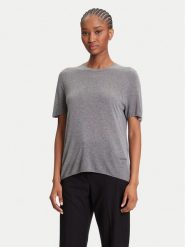 Calvin Klein Sweter LV044A307G Szary Regular Fit. Szare swetry nierozpinane damskie Calvin Klein, xxs, bez wzorów, z wiskozy, bez kołnierzyka, bez ramiączek. Za 239.99 zł.