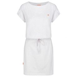 Damska sukienka sportowa Loap Burka biała. Białe sukienki damskie LOOP, xs, bez wzorów, klasyczne, bez kołnierzyka, bez ramiączek, mini, sportowe. Za 133.99 zł.