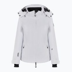 Kurtka narciarska damska EA7 Emporio Armani Ski Cortina Embossed Toray. Białe kurtki sportowe damskie EA7 Emporio Armani, na zimę, l, bez wzorów, z elastanu, bez ramiączek, bez kaptura, narciarskie, Dermizax. Za 2,299.00 zł.