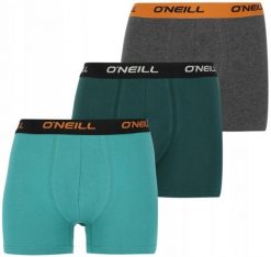 Bokserki bawełniane dla mężczyzn O'neill 3-pak. Zielone bokserki męskie O'Neill, bez wzorów, z bawełny. Za 79.99 zł.