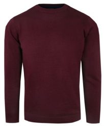 Męski Sweter z Okrągłym Dekoltem (U-Neck) - Alties - Bordowy. Czerwone swetry męskie Alties, l, bez wzorów, z bawełny, casualowe, bez kołnierzyka, bez ramiączek. Za 159.00 zł.