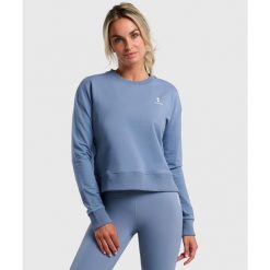 Bluza sportowa damska ekologiczna. Szare bluzy damskie NORDICDOTS, m, bez wzorów, z bawełny, sportowe, bez ramiączek, bez kaptura. Za 275.00 zł.