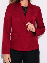 Taliowany żakiet - koralowy. Pomarańczowe marynarki i żakiety damskie Sinsay, bez wzorów, bez kołnierzyka, bez ramiączek. Za 79.99 zł.