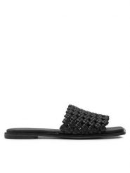 Calvin Klein Klapki Flat Slide Latt HW0HW02143 Czarny. Czarne klapki damskie Calvin Klein, bez wzorów, ze skóry, bez obcasa, bez zapięcia. Za 259.99 zł.