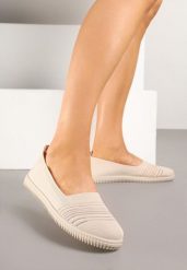 Beżowe Tenisówki Ozdobione Paskami Heloti. Brązowe trampki i tenisówki damskie Renee, bez wzorów, z jeansu, bez zapięcia. Za 49.99 zł.