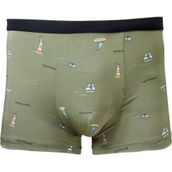 Bokserki Obcisłe, Oliwkowe w Latarnie, Statki, Bawełniane, Majtki z Elastanem -ALTIES. Zielone bokserki męskie Alties, bez wzorów, z bawełny. Za 35.00 zł.