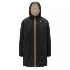 Parka K-Way LE VRAI 4.0 EIFFEL EAST ORSETTO. Czarne parki damskie K-Way, m, bez wzorów, z materiału, bez kołnierzyka, bez kaptura. Za 1,207.70 zł.