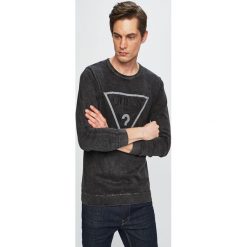 Guess Jeans - Sweter. Szare swetry męskie Guess Jeans, m, bez wzorów, z bawełny, bez kołnierzyka, bez ramiączek. W wyprzedaży za 179.90 zł.