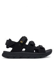 CAT Footwear Sandały Cadent P726616 Czarny. Czarne sandały męskie CAT Footwear, bez wzorów, z nubiku, bez zapięcia. Za 419.99 zł.