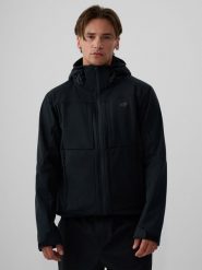 4F Kurtka softshell wiatroodporna membrana 8000 męska - czarna 3XL. Czarne kurtki męskie 4F, m, bez wzorów, z softshellu, klasyczne, bez kaptura. Za 499.99 zł.