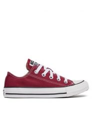 Converse Trampki Chuck Taylor All Star Ox M9691C Bordowy. Czerwone trampki i tenisówki damskie Converse, bez wzorów, z materiału, bez zapięcia. Za 259.99 zł.
