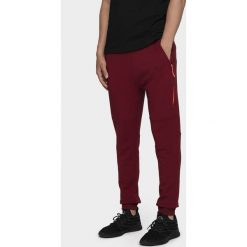 Spodnie dresowe męskie SPMD204 - burgund. Czerwone spodnie sportowe męskie 4F, m, bez wzorów, z dresówki. Za 149.99 zł.